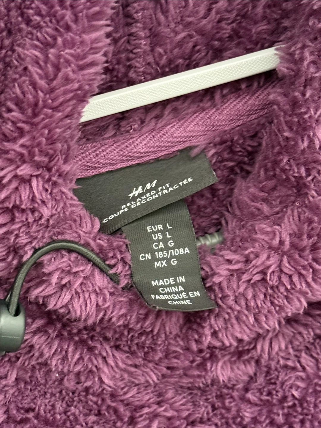 H&M Relaxed Fit Fleece Hoodie - Purple - Size Large - photo 4