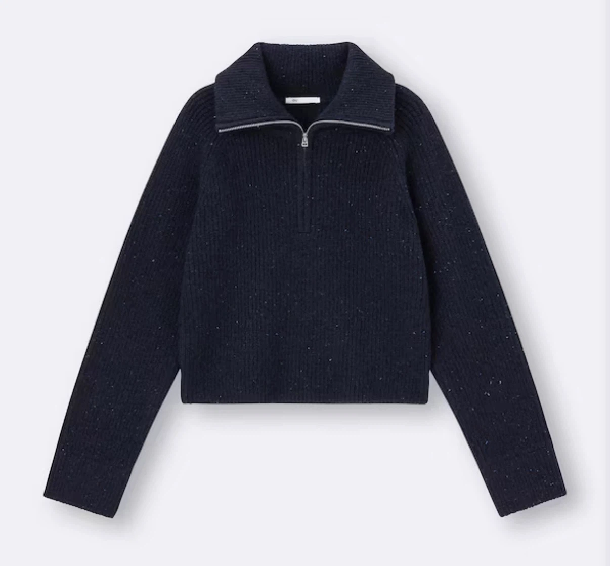 GU Flecked Half-Zip Knitted Short Pullover