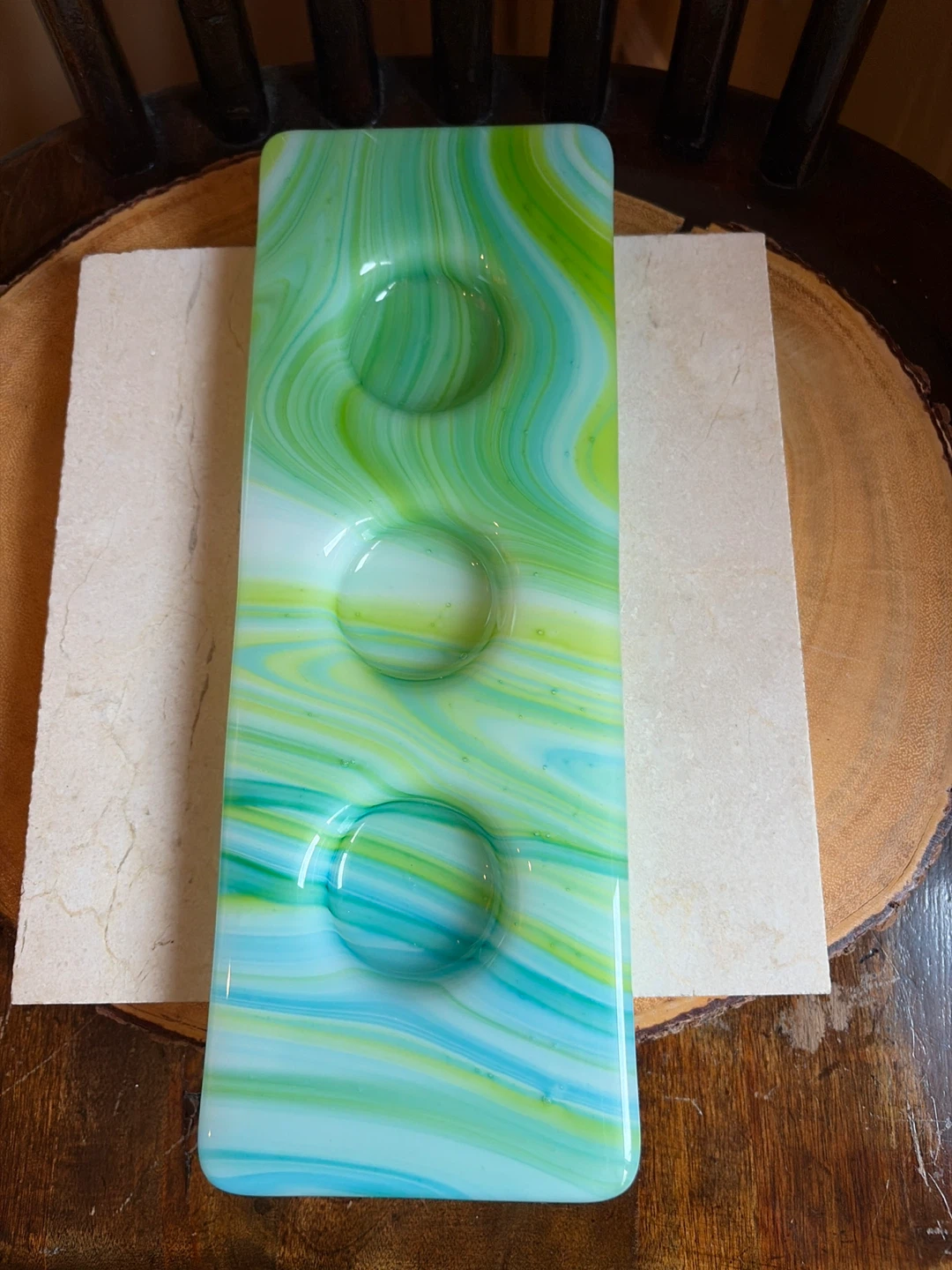 Swirl Glass Tealight Candle Holder - photo 3
