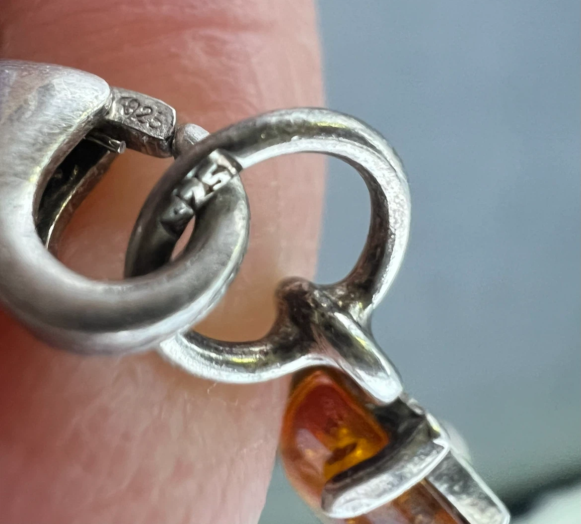 Vintage Baltic Amber & Sterling Silver Bracelet - photo 3