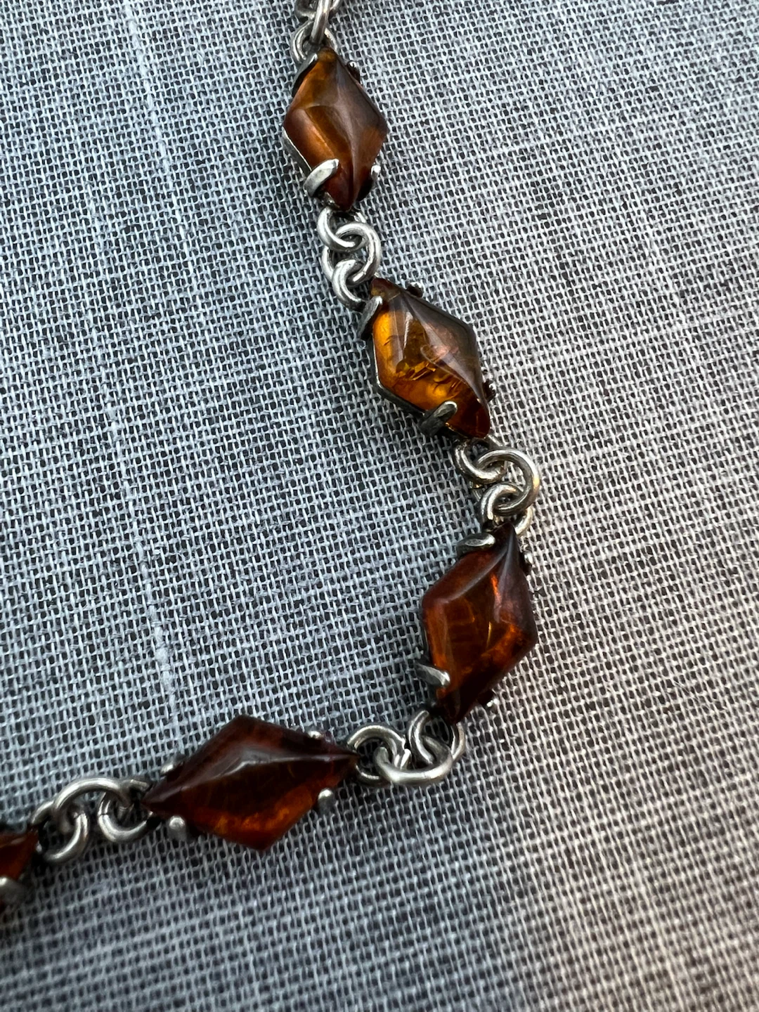 Vintage Baltic Amber & Sterling Silver Bracelet - photo 5