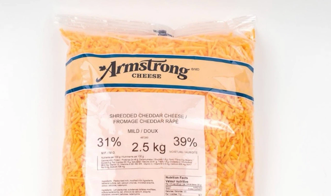 Armstrong Mild Cheddar Shredded Cheese 2.5kg