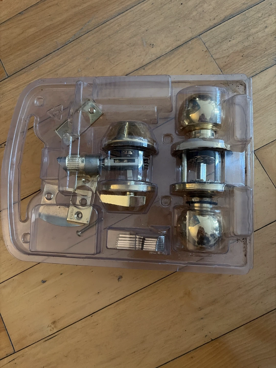 Brass Door Knob and Deadbolt Set