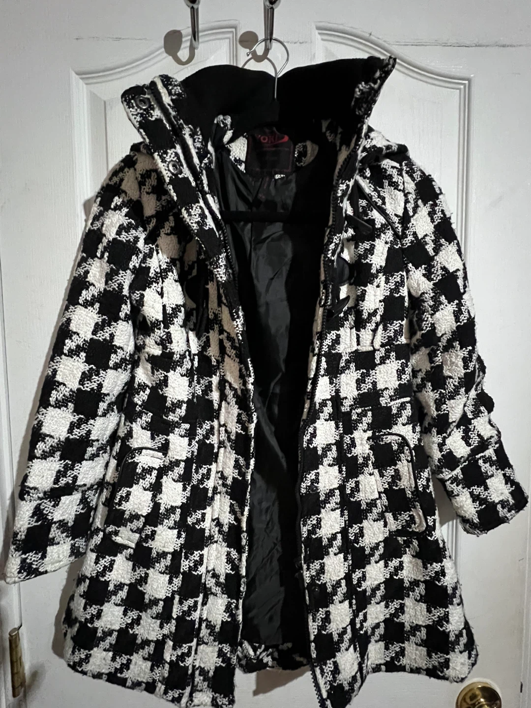 FREE Yoki black and white houndstooth coat