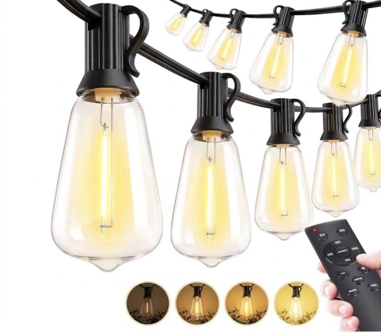 100FT Outdoor LED String Lights with Remote