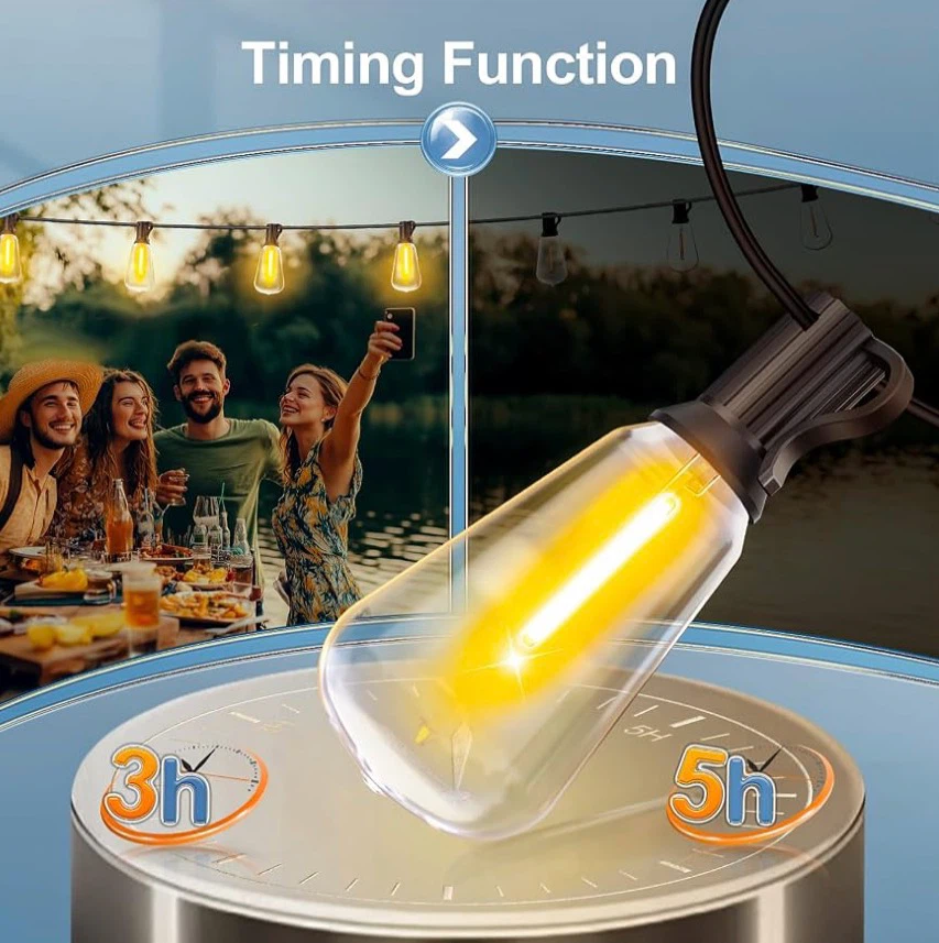 100FT Outdoor LED String Lights with Remote - photo 3