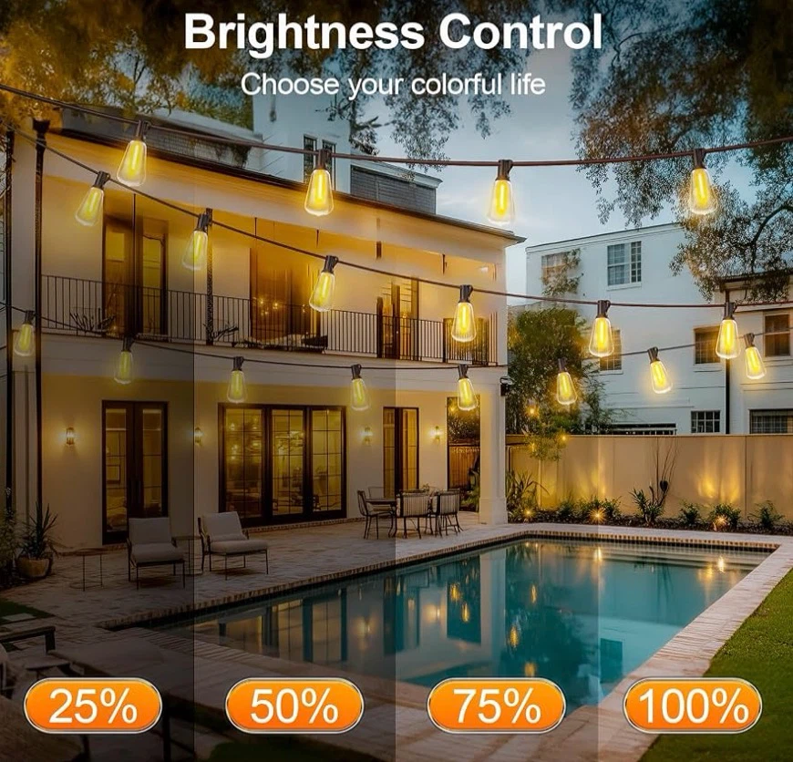 100FT Outdoor LED String Lights with Remote - photo 4