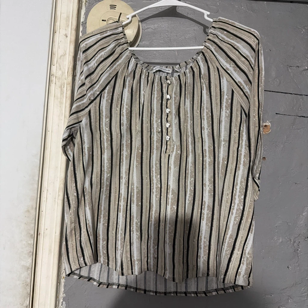 Notations Striped Blouse Size L