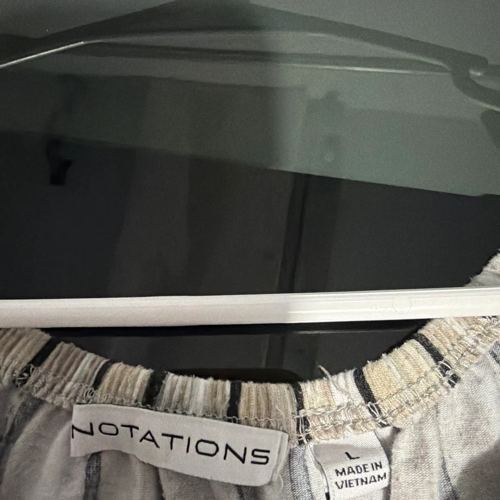 Notations Striped Blouse Size L - photo 3