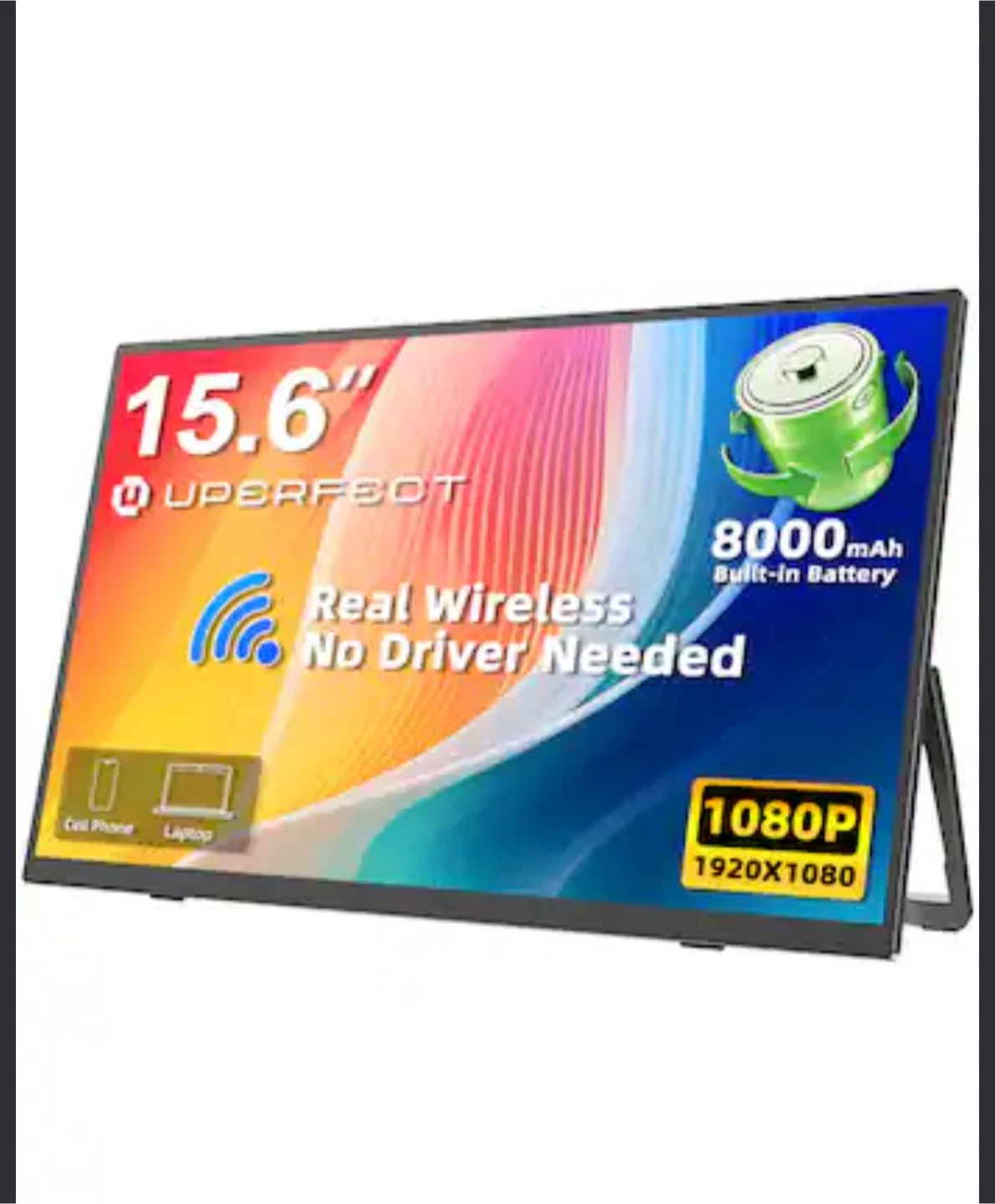 UPERFECT 15.6 inch Portable Monitor with 8000mAh Battery