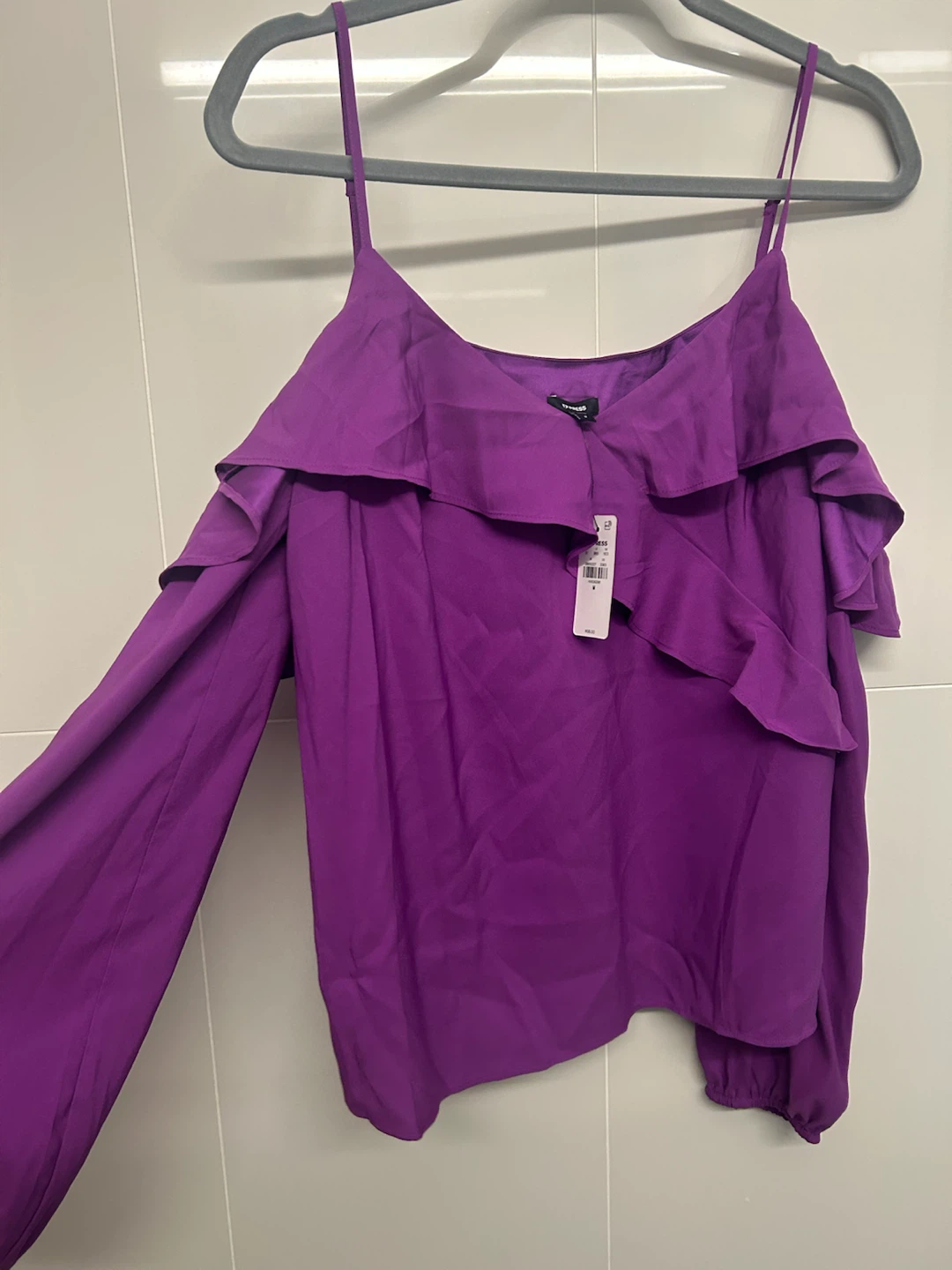 Express Purple Ruffle Top