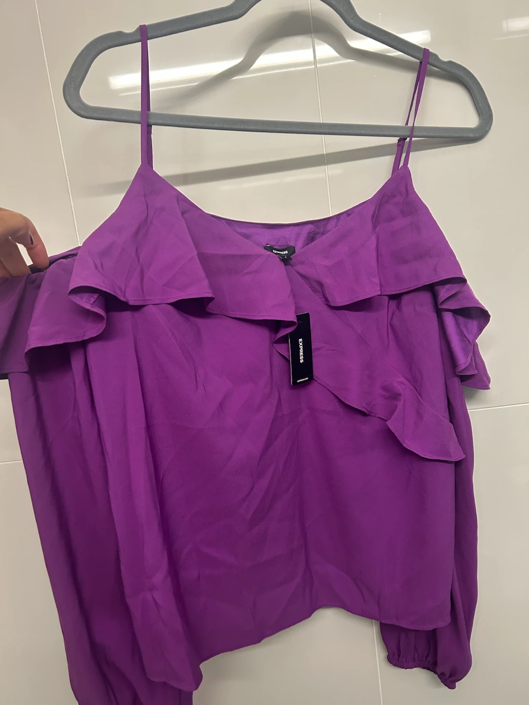 Express Purple Ruffle Top - photo 2