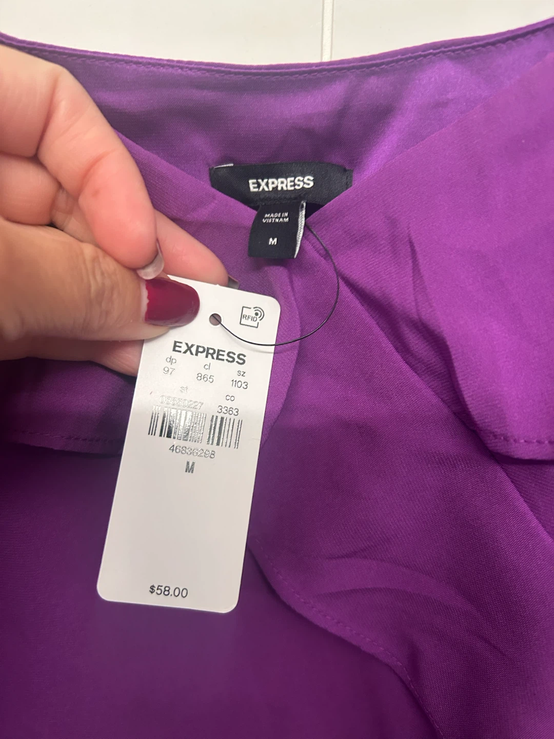 Express Purple Ruffle Top - photo 3
