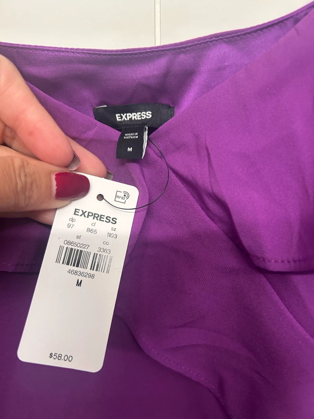 Express Purple Ruffle Top - photo 4