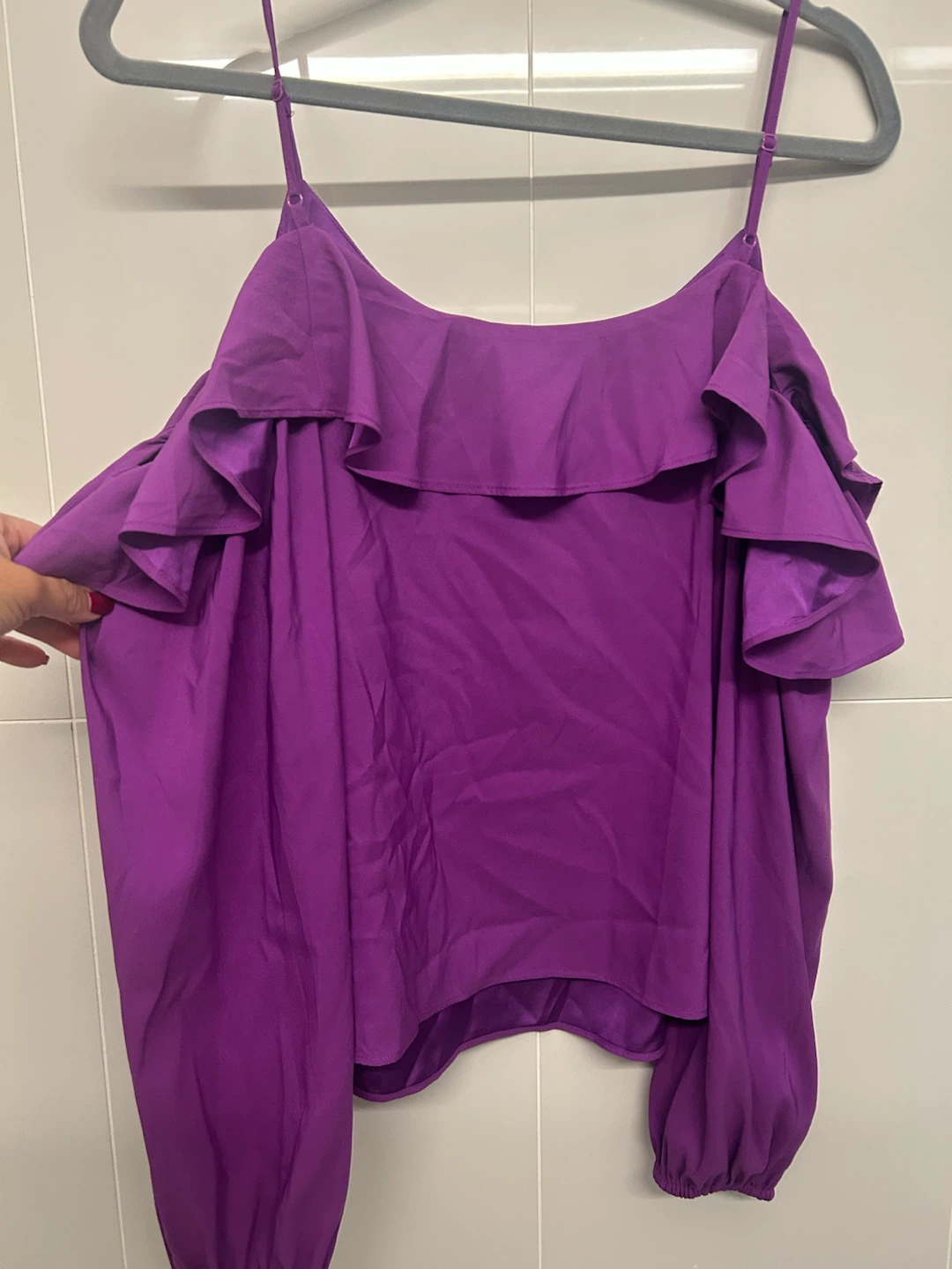 Express Purple Ruffle Top - photo 5