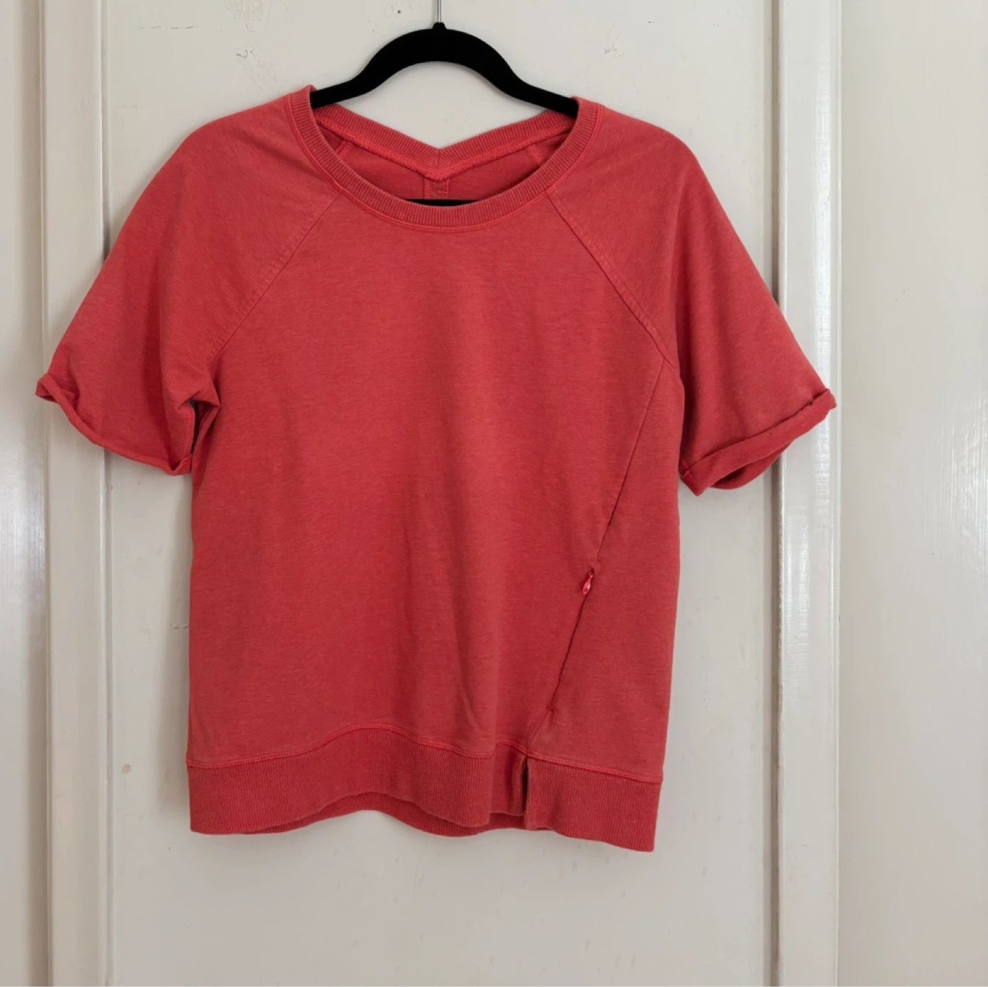 Lululemon Coral Short Sleeve Sweatshirt size 4