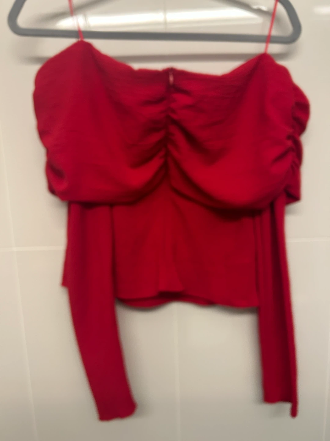 MNG Red Off-Shoulder Long Sleeve Top - photo 3
