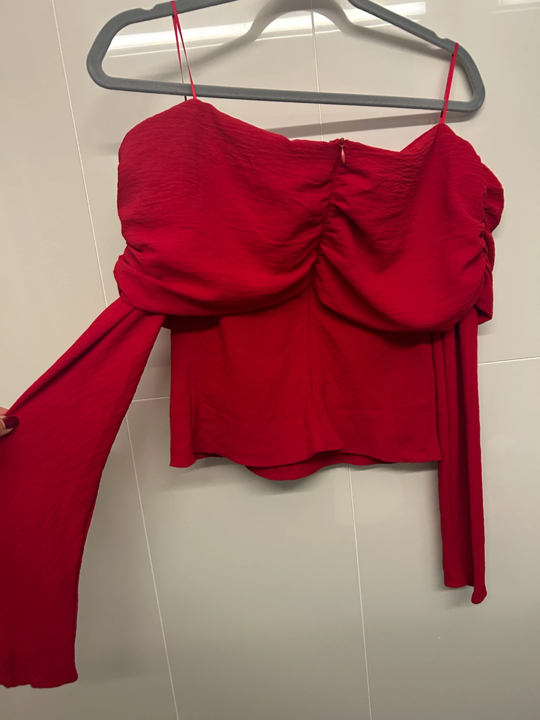 MNG Red Off-Shoulder Long Sleeve Top - photo 4