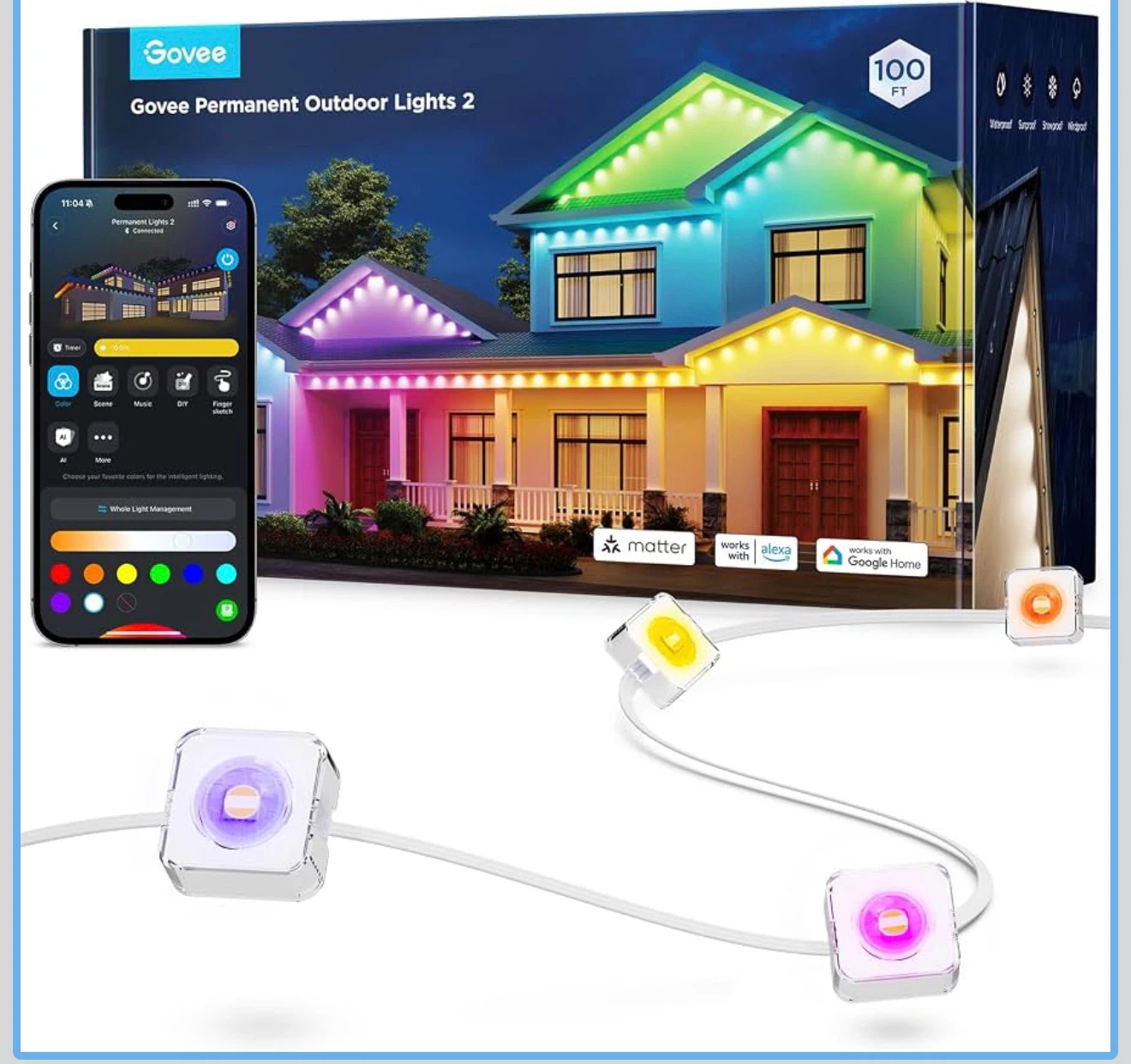 Govee Permanent Outdoor Lights 2, 100ft Smart Lights