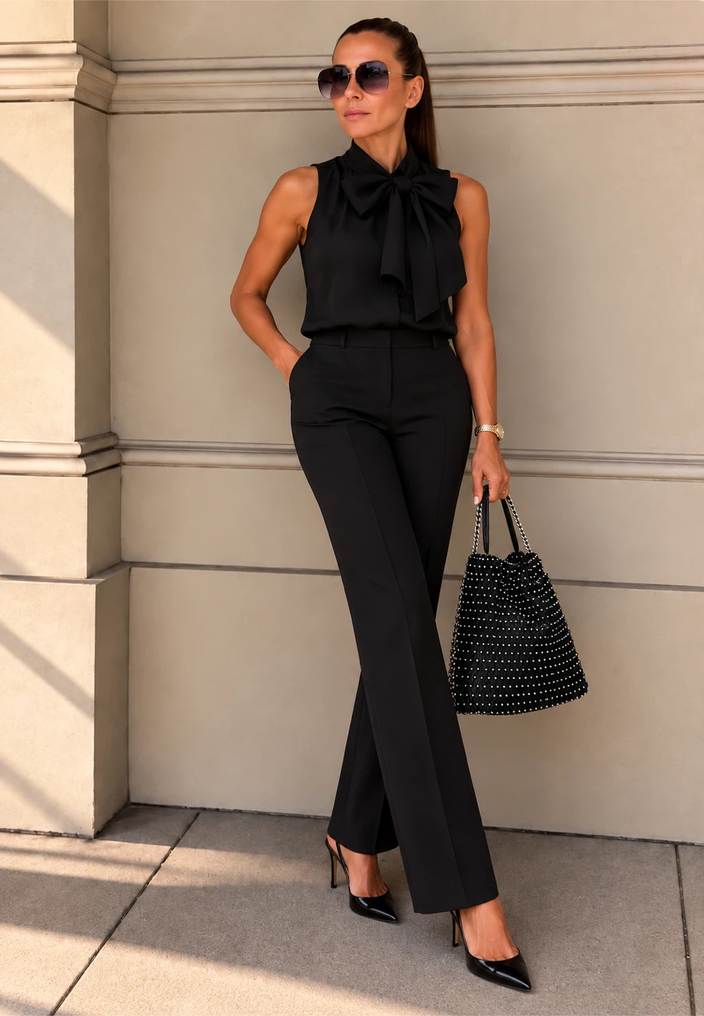 Zara Rhinestone Black Bucket Bag - photo 2