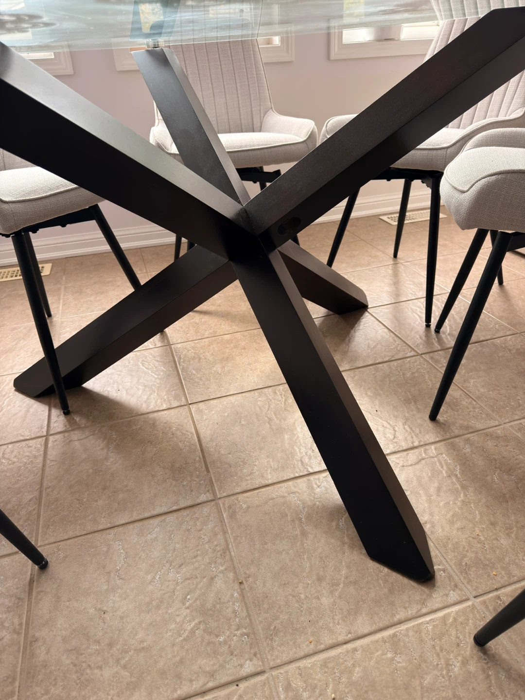 Modern Glass top -dinning table 55” - photo 2