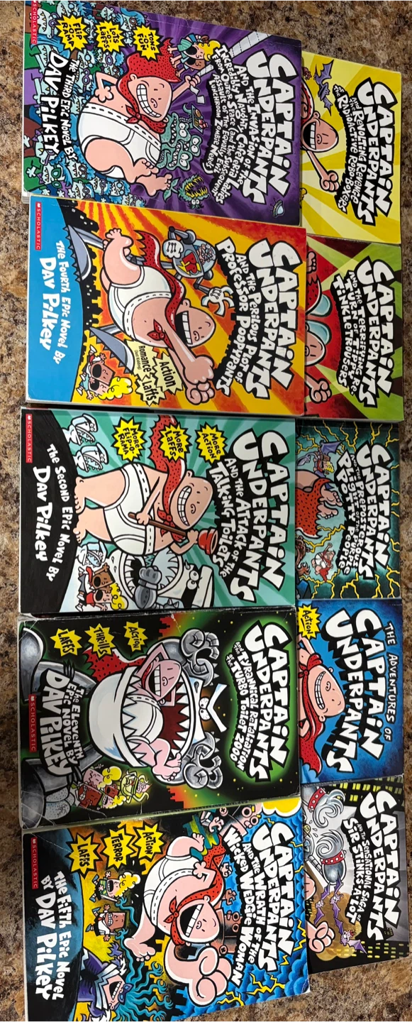 Lot of 10 Captain Underpants Books