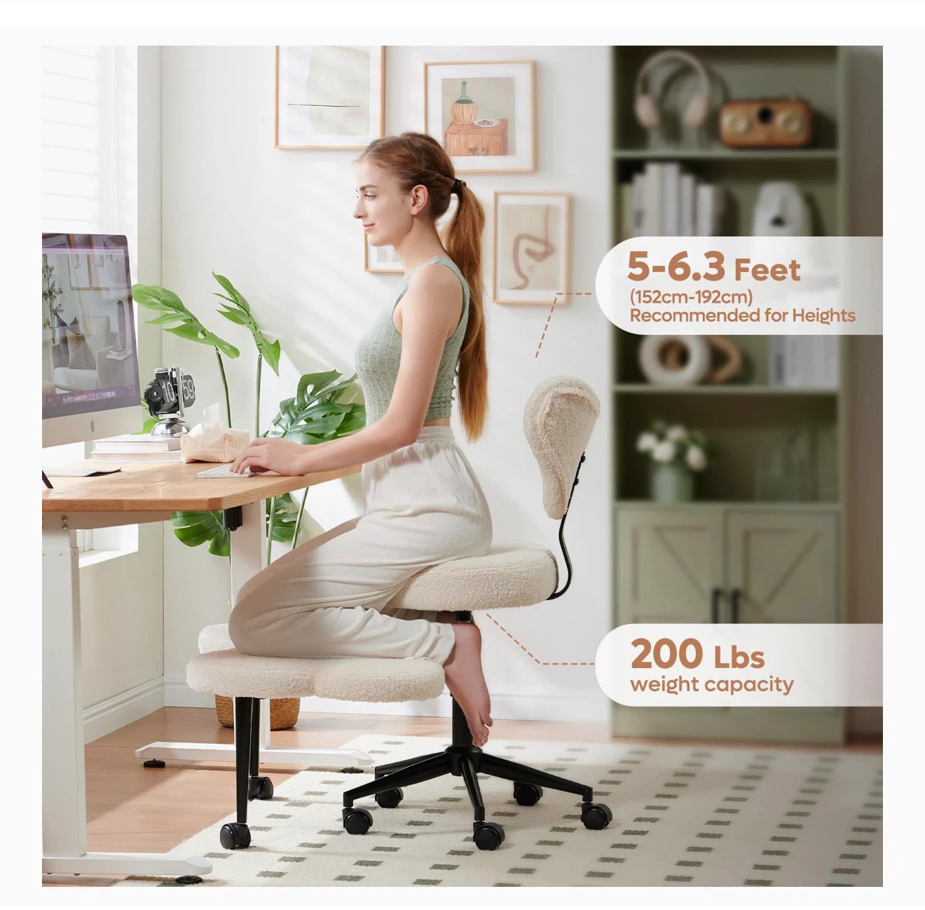 Cross-Legged Office Chair / Vanity Chair - photo 2