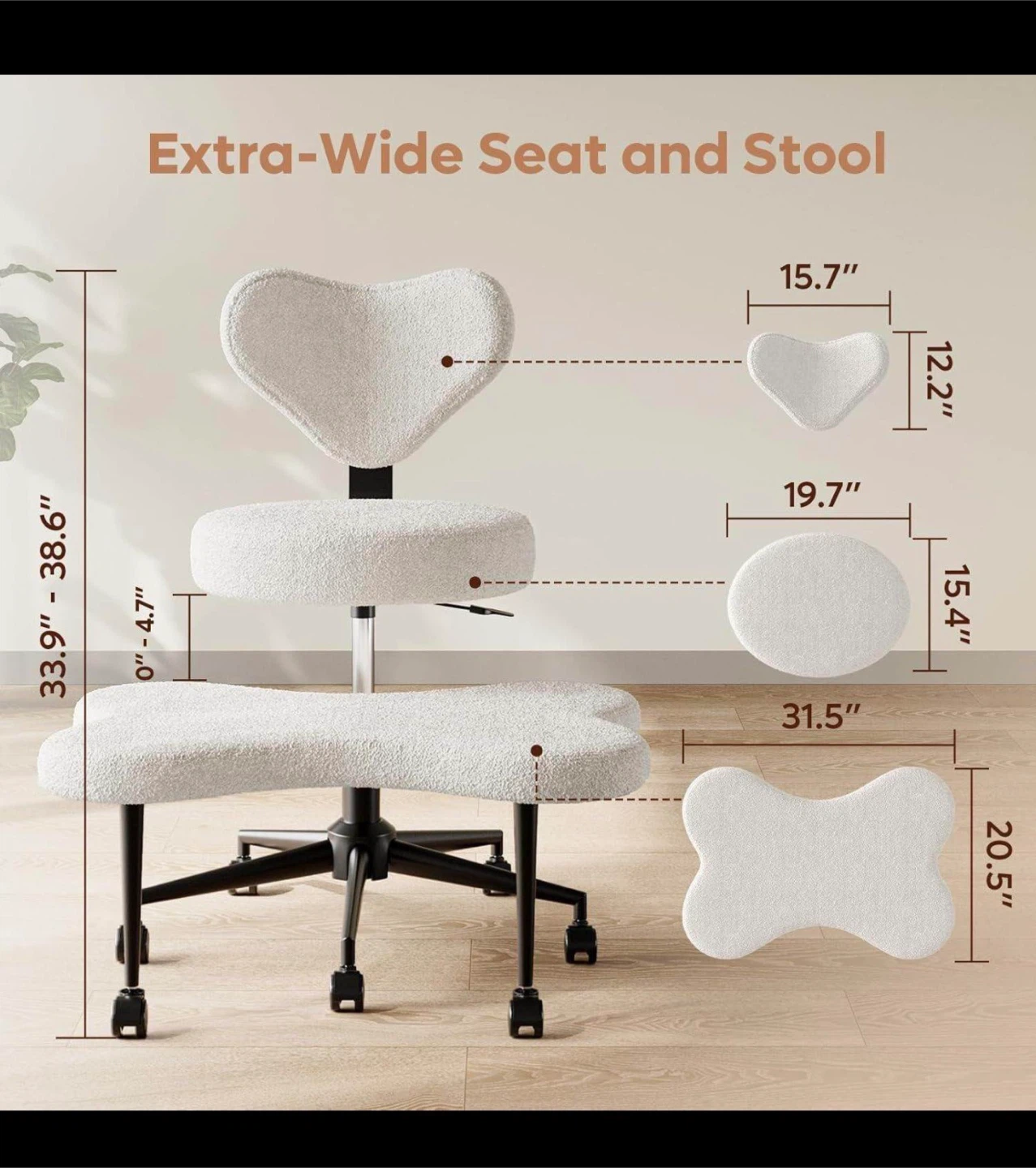 Cross-Legged Office Chair / Vanity Chair - photo 5
