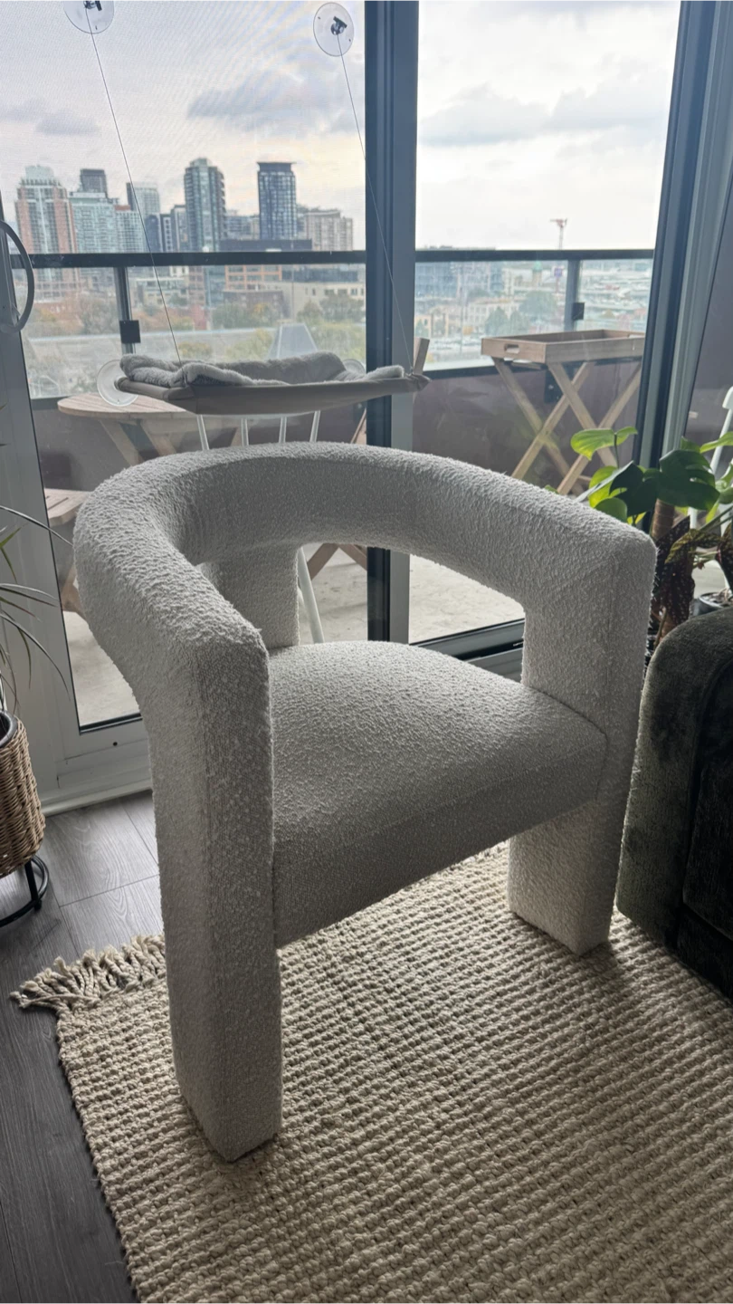 Cream Bouclé Accent Chair
