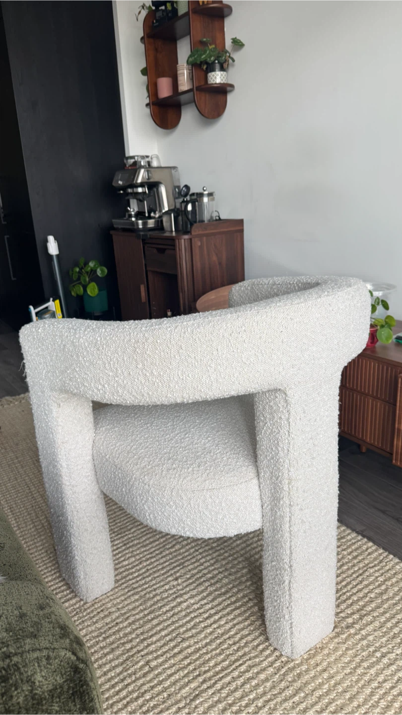 Cream Bouclé Accent Chair - photo 2