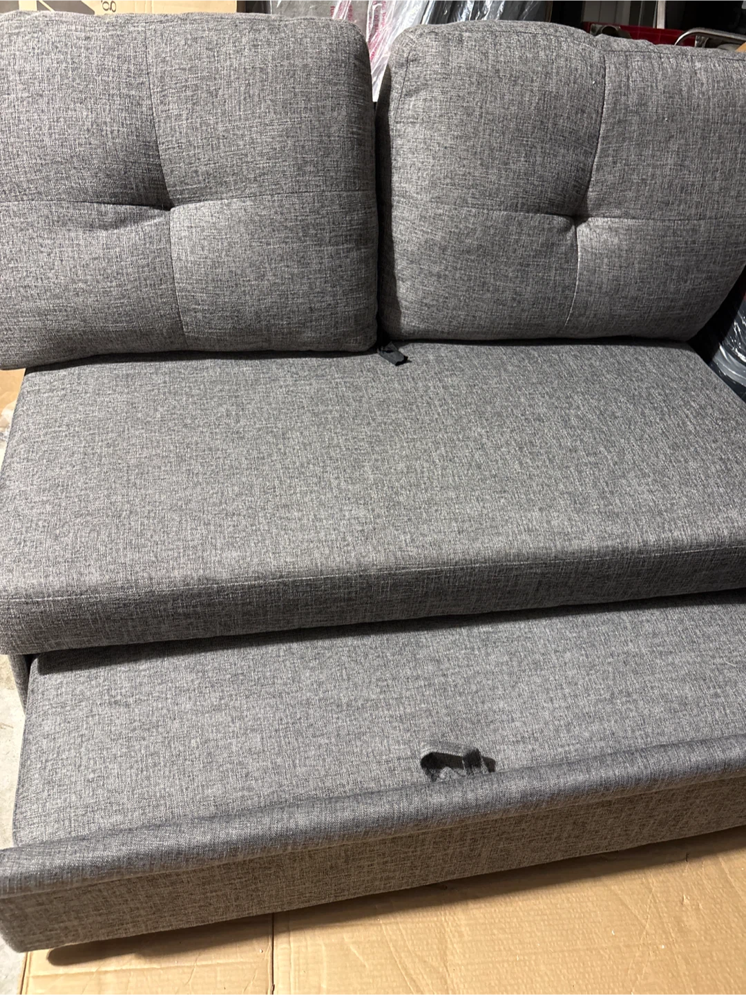 Grey Fabric Loveseat pull out Sofa - photo 2