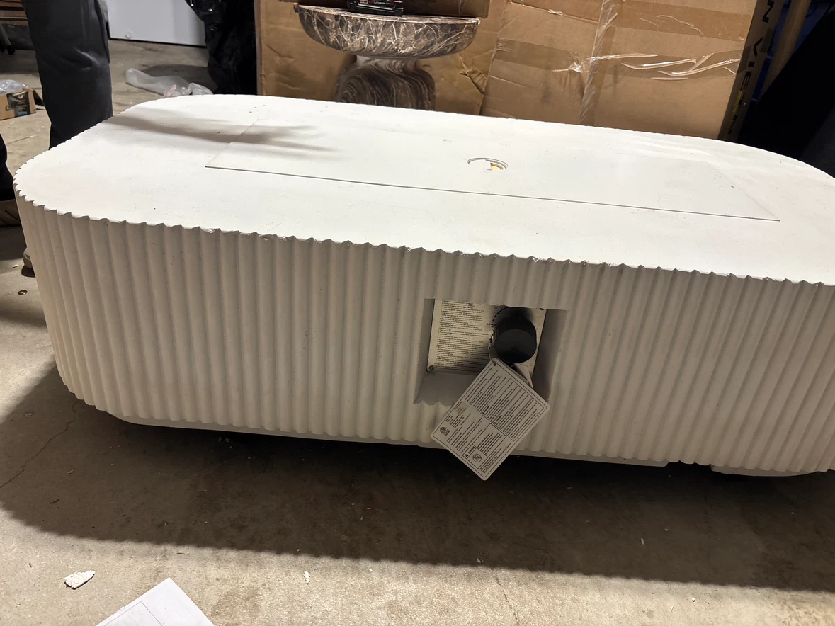 White Metal Propane Fire Pit Table- AS IS