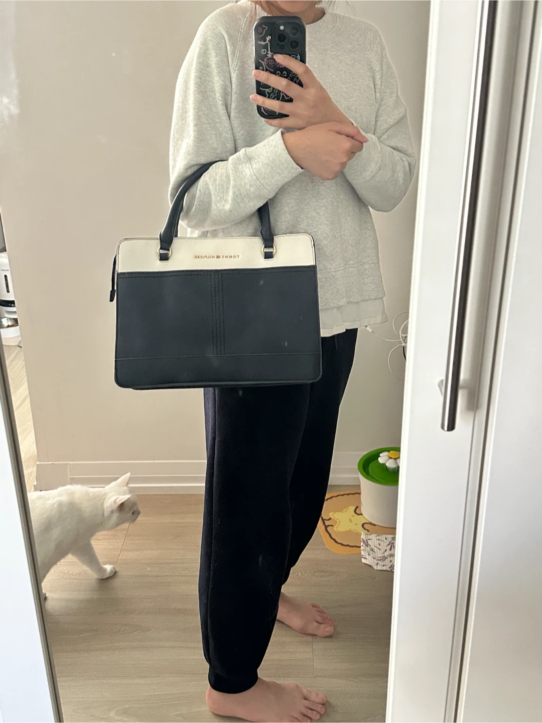 Tommy Hilfiger navy and white handbag
