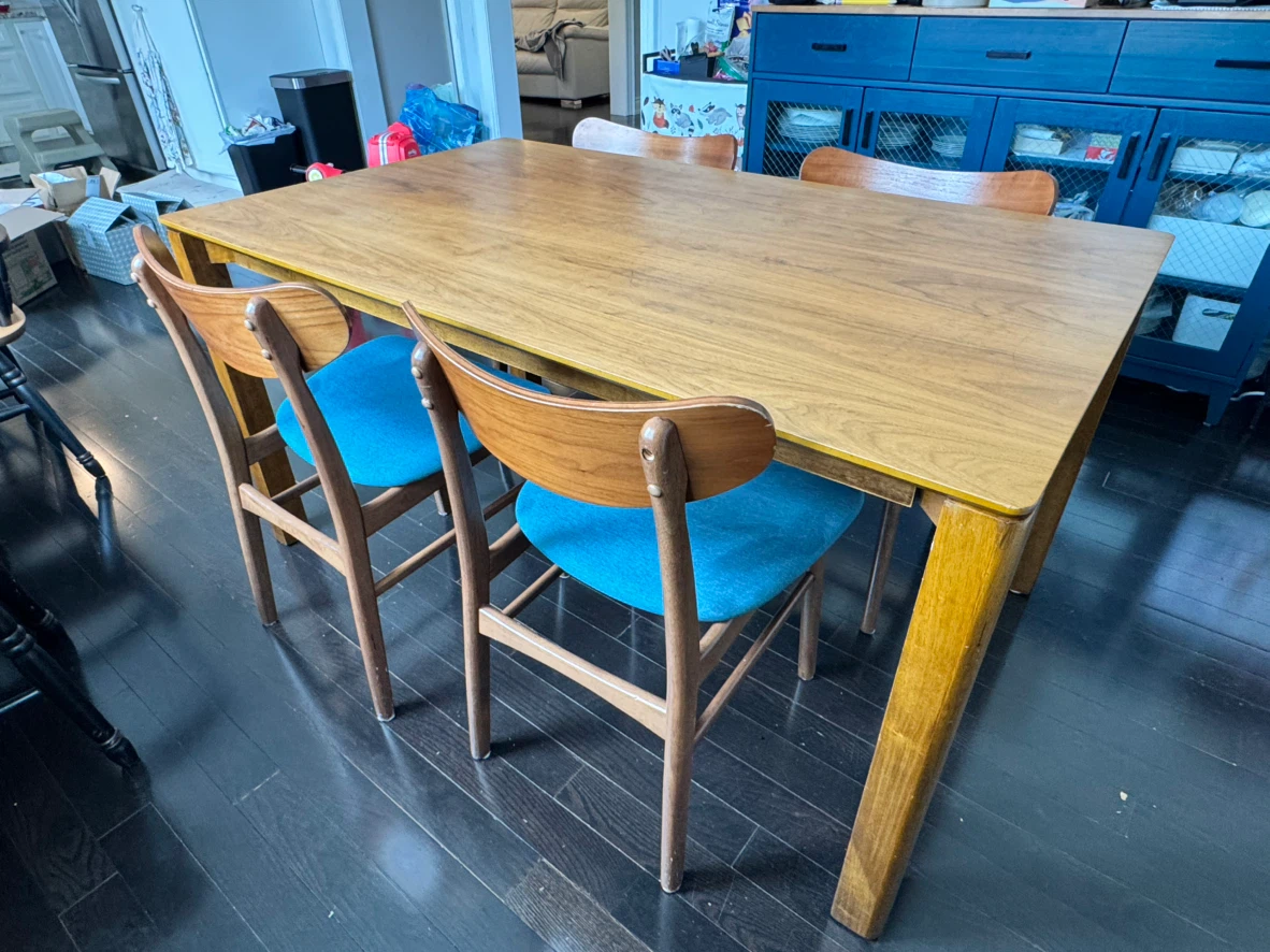 Mid-Century Style Wooden Dining Table - photo 5