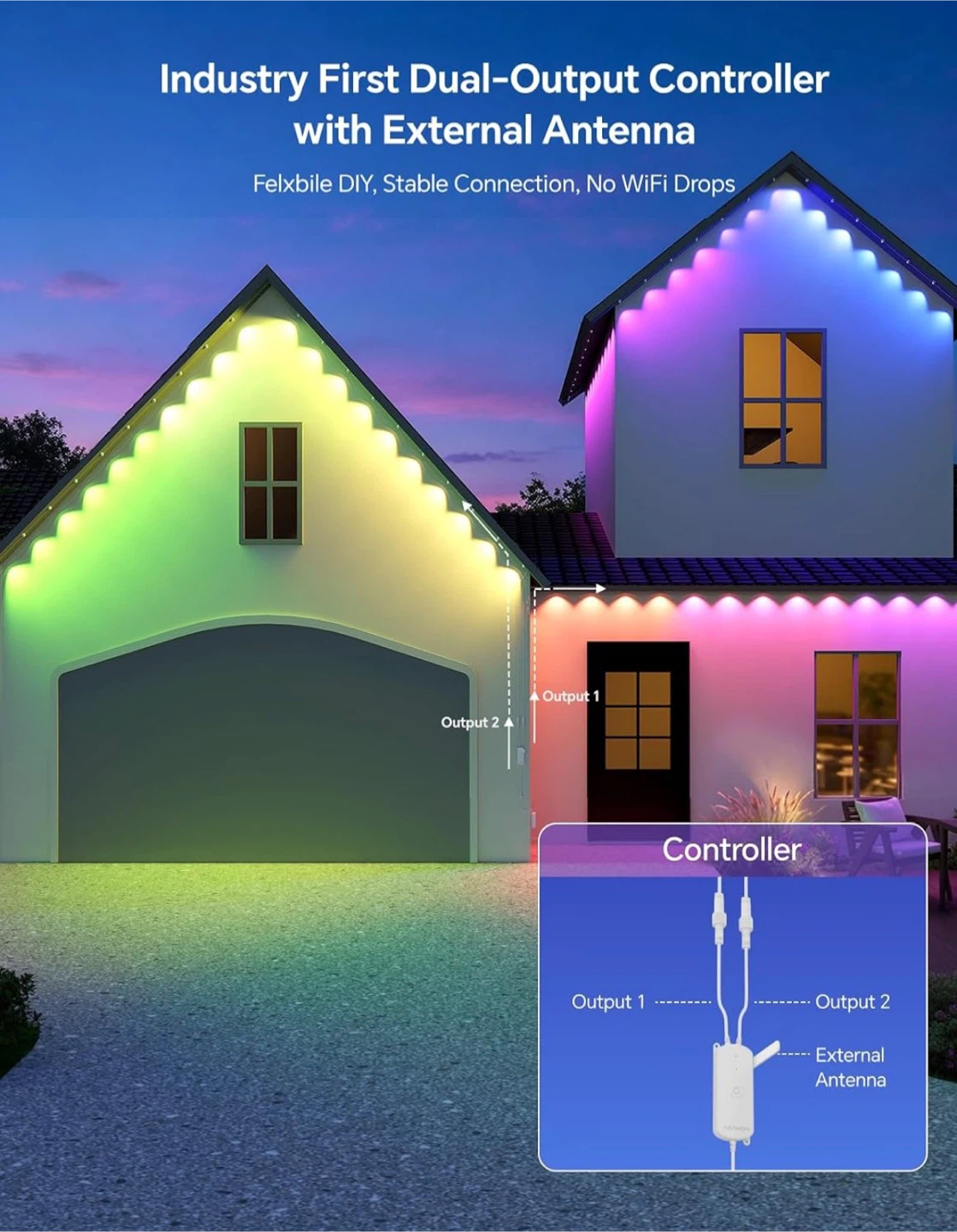 ASAHOM Permanent Outdoor Lights S107B, 100FT - photo 2