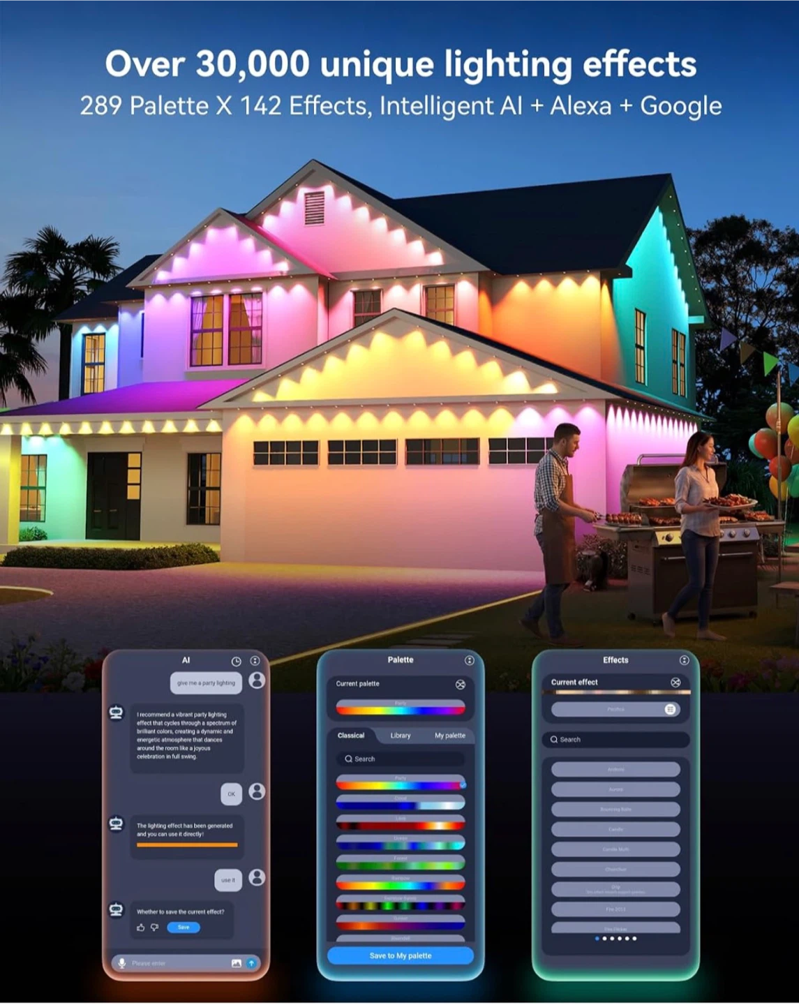 ASAHOM Permanent Outdoor Lights S107B, 100FT - photo 5