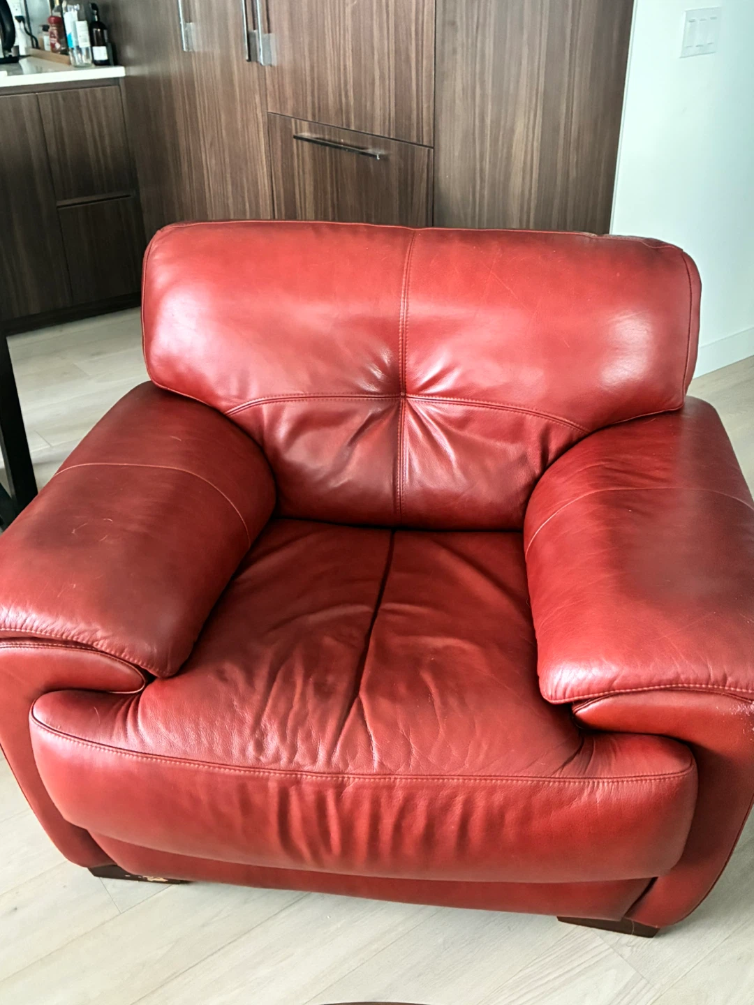 Vintage Red leather armchair