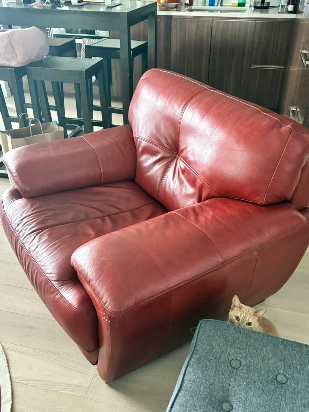 Vintage Red leather armchair - photo 2