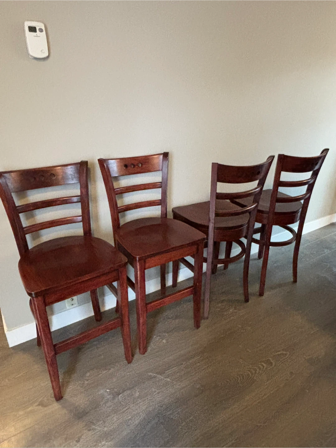 Set of 4 Wooden Bar Stools