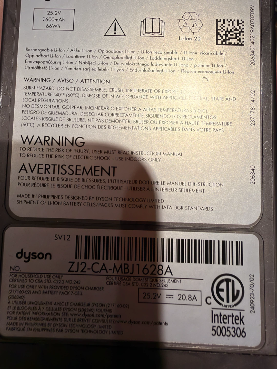 Dyson SV12 Cordless Vacuum Main Body - photo 3