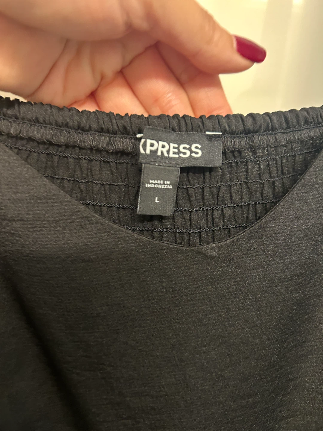 Express Black Smocked Peplum Tank Top - photo 3
