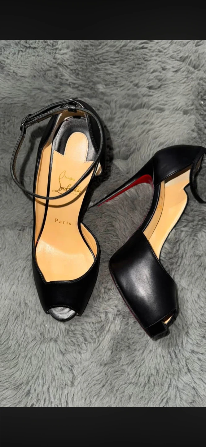Christian Louboutin Black Peep Toe Heels