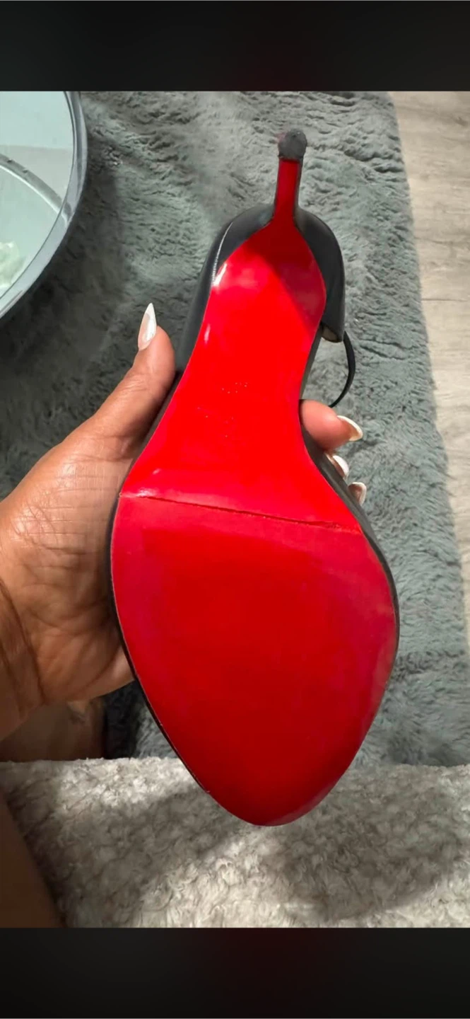 Christian Louboutin Black Peep Toe Heels - photo 2