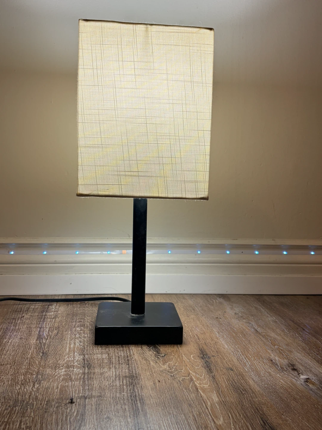 Black Table Lamp with Fabric Shade