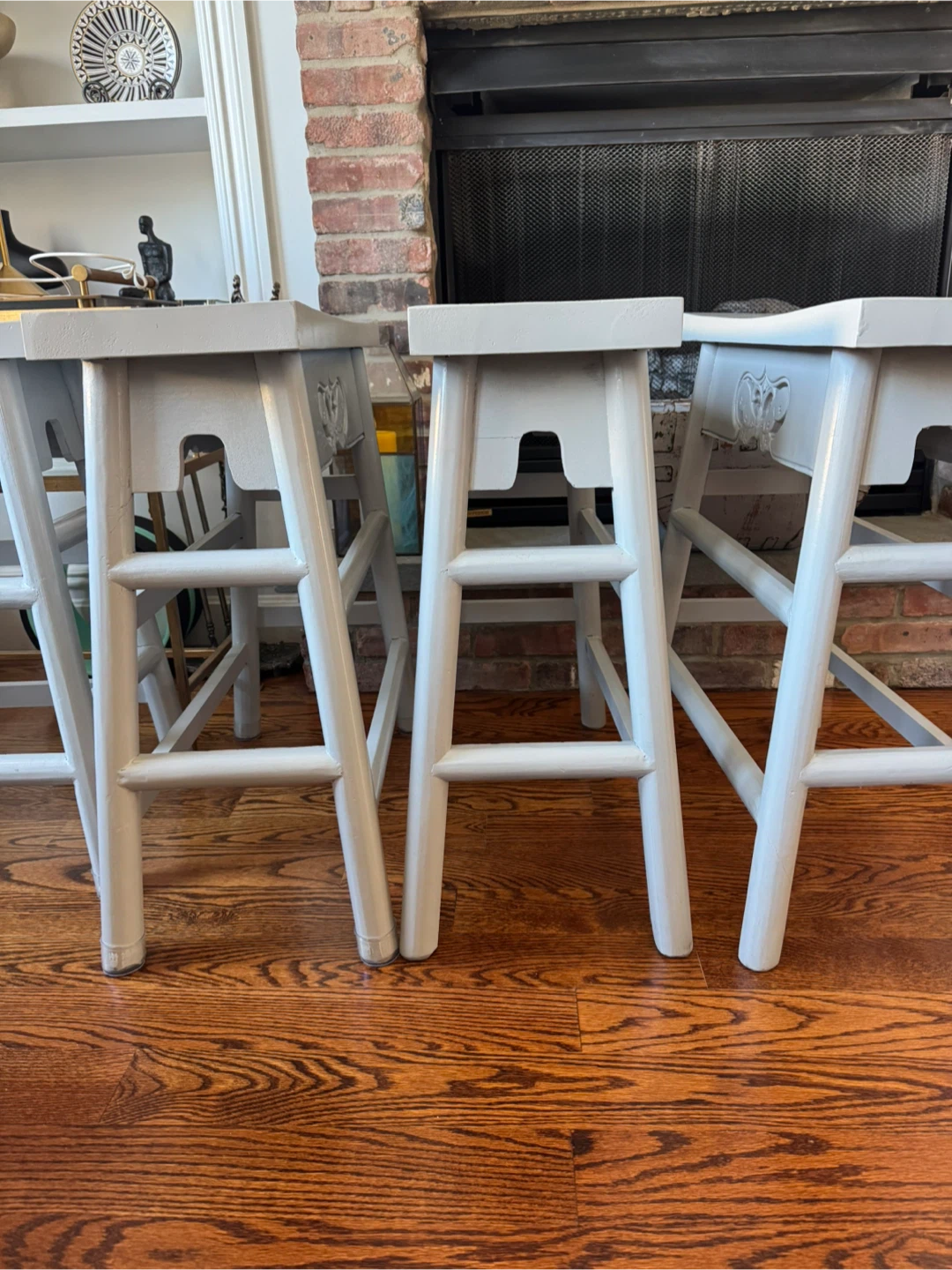 Set of 4 Grey Wooden Counter Stools - photo 3