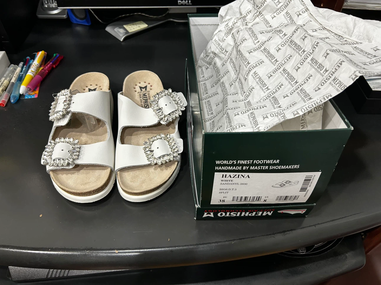 Mephisto Hazina White Sandals Size 38