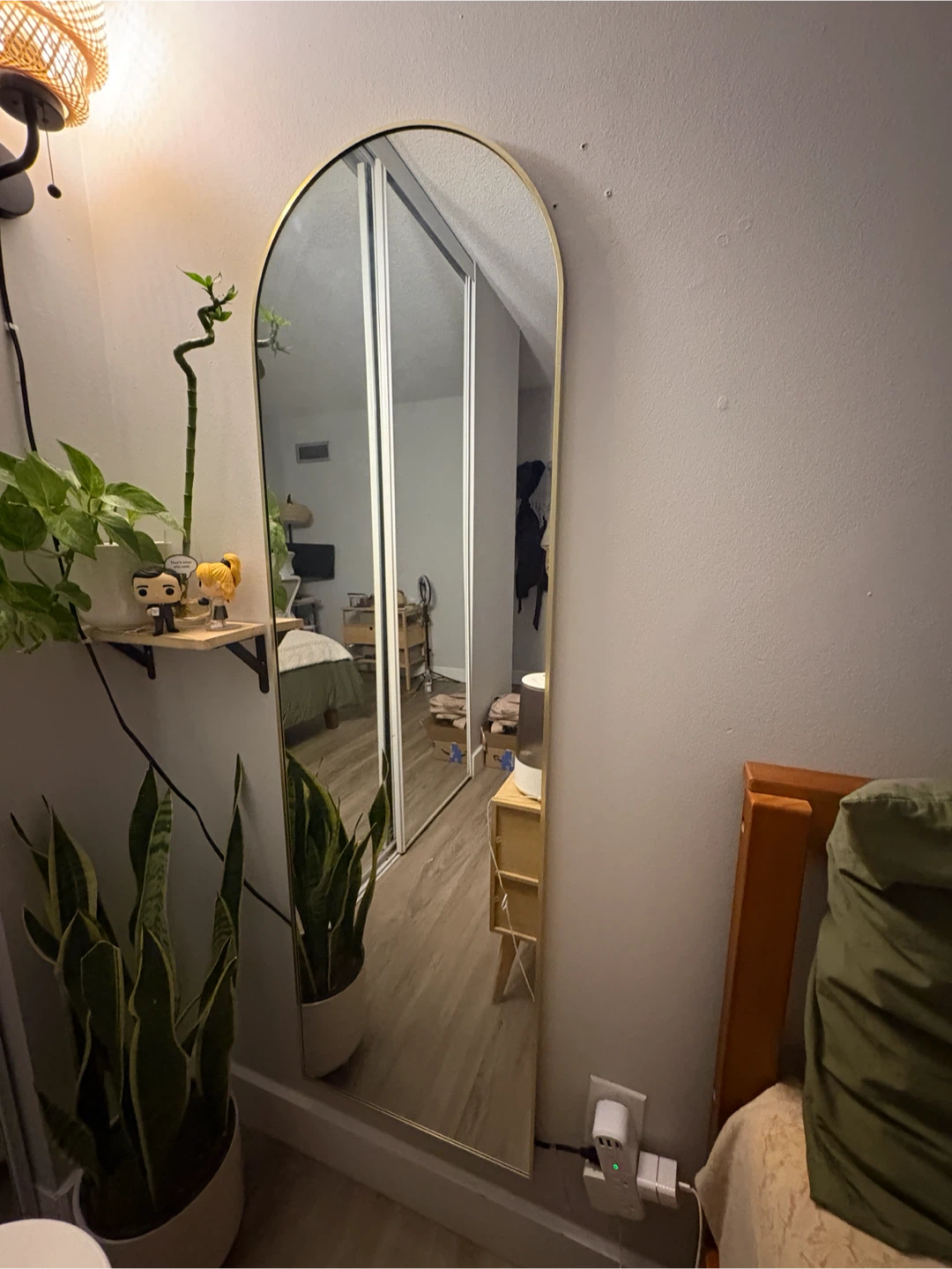 Arched Full Length Mirror with Gold Frame