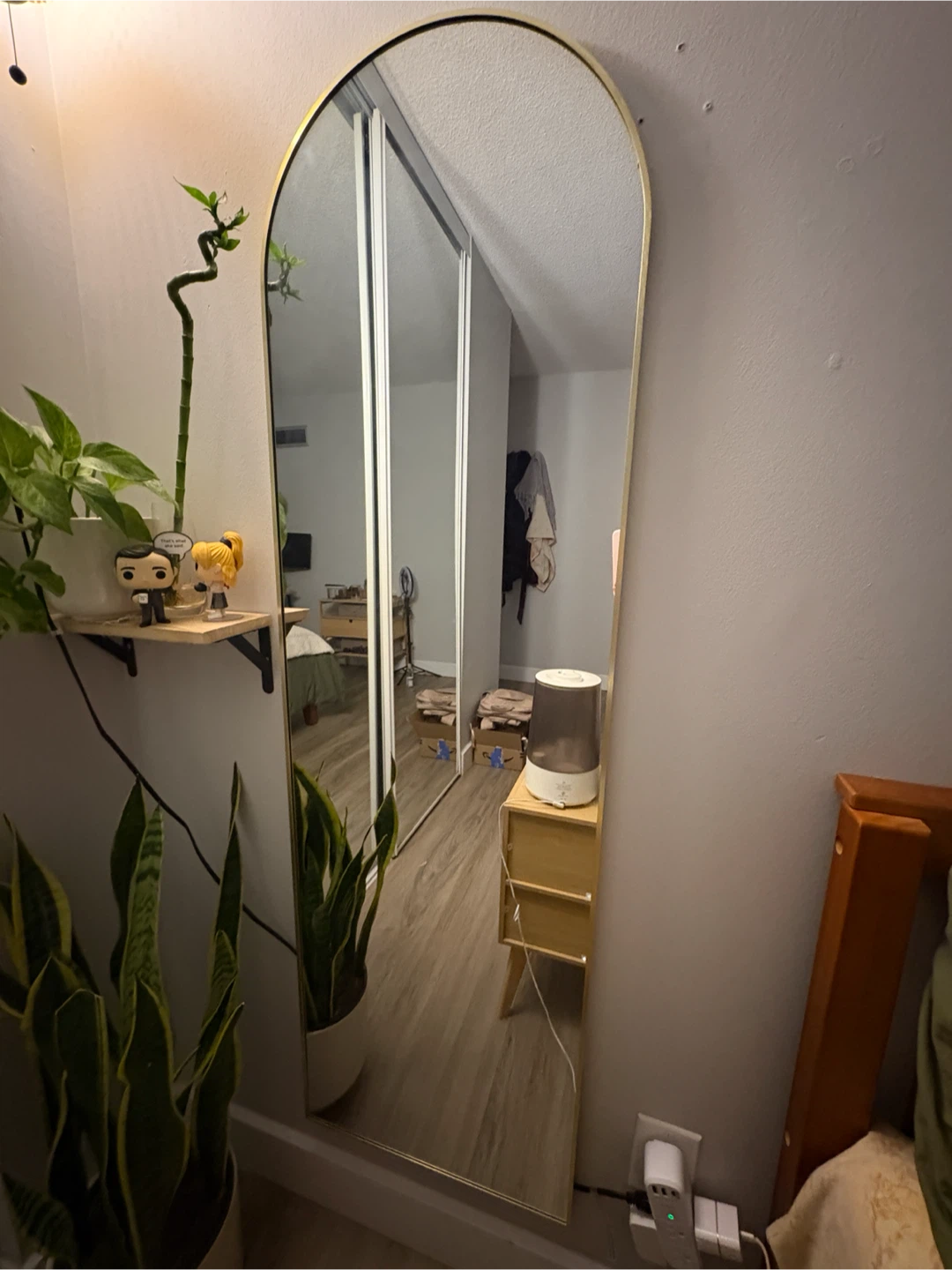 Arched Full Length Mirror with Gold Frame - photo 2