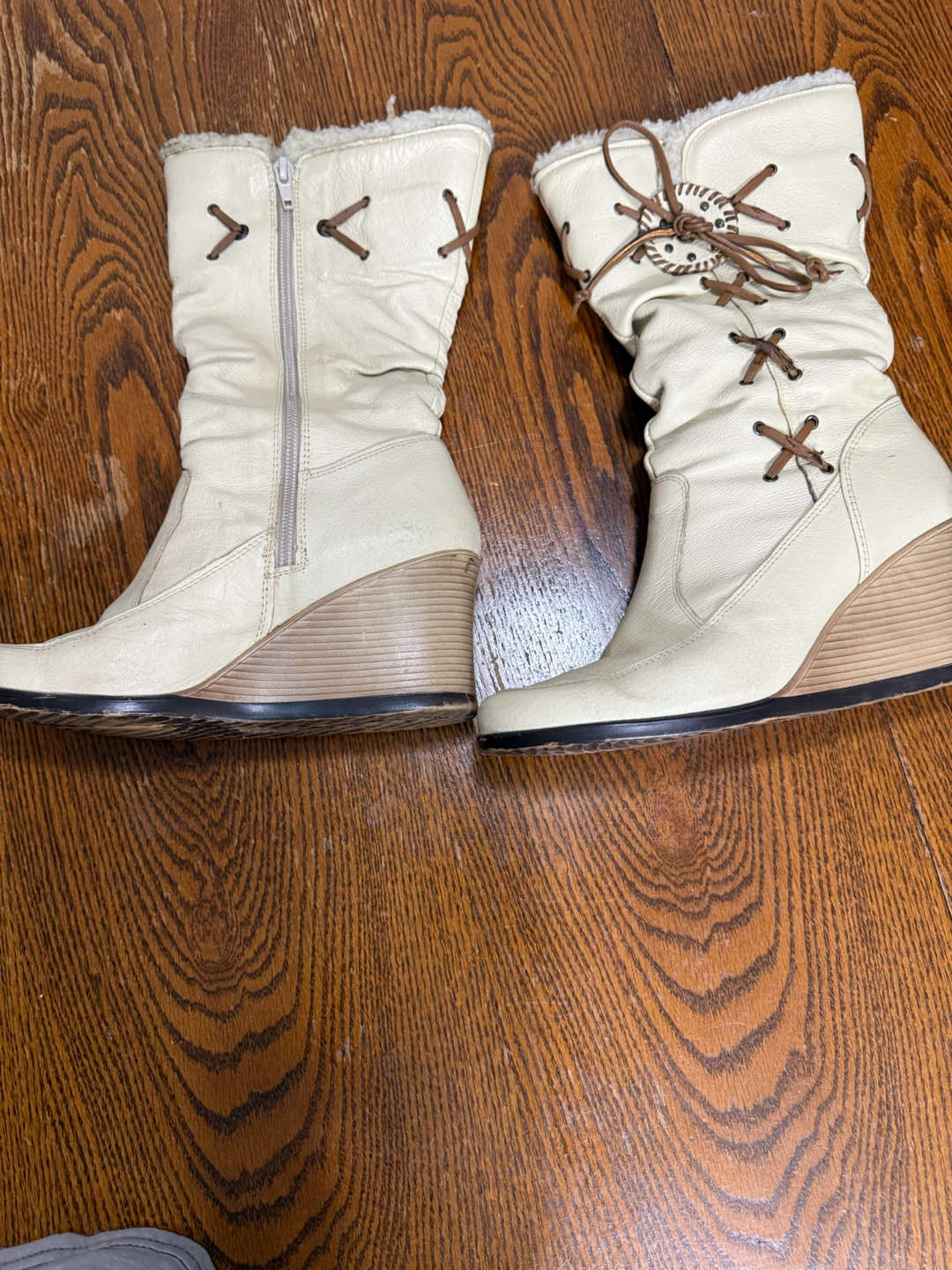 Andrea White Wedge Boots - photo 3