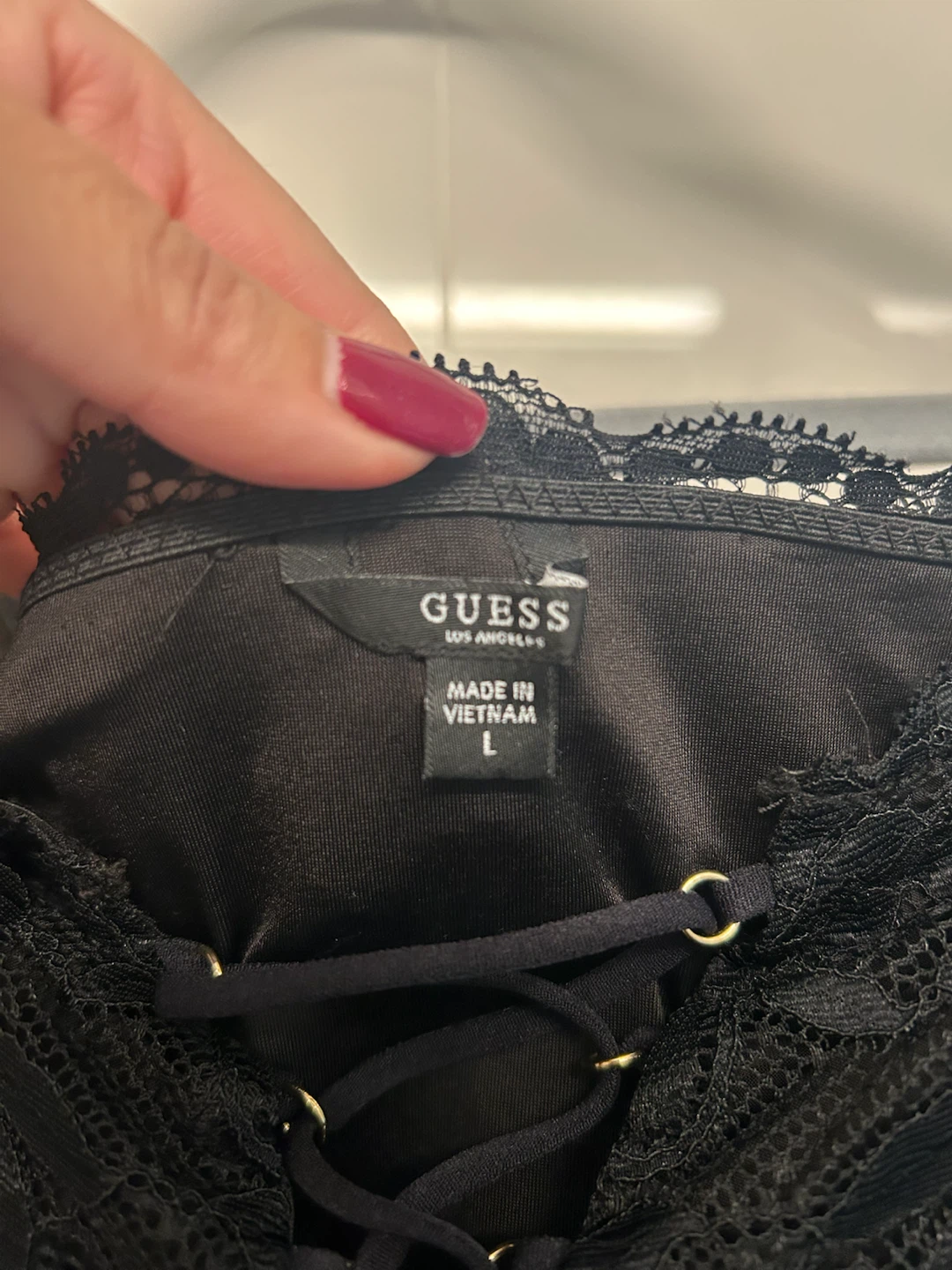 Guess Black Lace Long Sleeve Top - photo 2